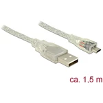 Delock #####USB-Kabel USB 2.0 #####USB-A Stecker, #####USB-Micro-B Stecker 1.50 m priehľadná s feritovým jadrom