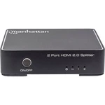 Manhattan  2 porty HDMI splitter pripravené pre Ultra HD, so stavovými LED, pre montáž na stenu 1920 x 1200 Pixel čierna