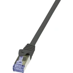 LogiLink CQ3073S RJ45 sieťové káble, prepojovacie káble CAT 6A S/FTP 5.00 m čierna samozhášavý, s ochranou 1 ks