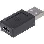 Adaptér USB 2.0 Manhattan [1x USB 2.0 zástrčka A - 1x USB-C™ zásuvka] černá oboustranně zapojitelná zástrčka