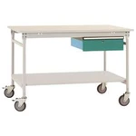 Manuflex TP5341.0001 Kompletní servírovací stolek základní mobilně se Melamin-Platte + jednotlivé zásuvky, Šxhxv: 1250 x 800 x 850 mm