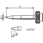 Dlátový, rovný pájecí hrot Ersa 0612FDLF/SB 0612FDLF, Velikost hrotů 2 mm, 1 ks