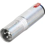 XLR zástrčka / jack zásuvka 6,35 mm stereo Neutrik NA3MJ, adaptér rovný, stříbrná XLR zástrčka / jack zásuvka 6,35 mm stereo Neutrik NA3MJ, adaptér rovný, stříbrná