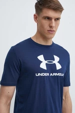 Tričko Under Armour 1329590-100, tmavomodrá farba, s potlačou