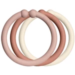 BIBS Loops závěsné kroužky Blush / Woodchuck / Ivory 12 ks