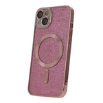 Silikonové TPU pouzdro Mag Glitter Chrome pro Apple iPhone 14 Plus, růžová