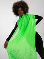 Fluo zelený šátek s aplikací kamínků