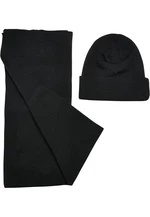 Recycled Base Hat & Scarf Set Black