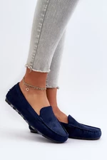 Women's suede loafers Navy Blue Ranica