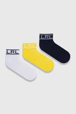 Ponožky Lauren Ralph Lauren 3-pak dámske, tmavomodrá farba, 454945108