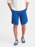 Ombre Men's sweat shorts with rounded leg - blue