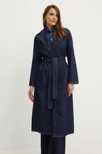 Rifľový kabát MAX&Co. dámsky, tmavomodrá farba, prechodný, bez zapínania, 2416011012200