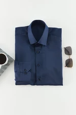 Trendyol tmavě modrá slim fit chytrá košile