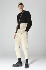 Trendyol Limited Edition Beige Men's Essential Fit Belt Waisted Double Leg Pleated Trousers