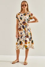 Bianco Lucci Women's Multi Patterned Elastic Waist Dress