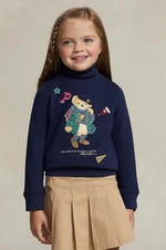 Dětské tričko s dlouhým rukávem Polo Ralph Lauren tmavomodrá barva, s potiskem