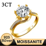 High quality Engagement Rings For Women 3 Carat Moissanite 925 Sterling Silver Ring Fine Jewelry