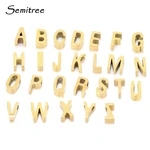 Semitree 5Pcs Stainless Steel Letters Beads Bracelet Charms for DIY Jewelry Making Spacer Beads Necklace Findings Components