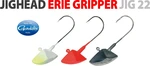 Spro jigová hlavička Erie Gripper Jig 28g, Fluo červená 3ks