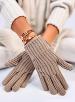 Hřejivé dámské rukavice béžové