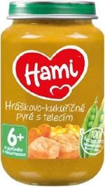 HAMI masozeleninový příkrm Hráškovo-kukuřičné pyré s telecím, 6+ 200 g HAMI masozeleninový příkrm Hráškovo-kukuřičné pyré s telecím, 6+ 200 g