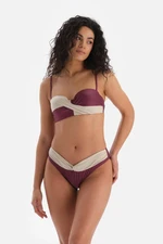 Dagi Claret Red-ecru Strapless Covered Bikini Top