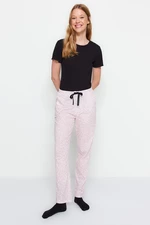 Trendyol Black-Multicolored Floral Tshirt-Pants Knitted Pajamas Set