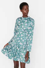 Trendyol Green Patterned Satin Woven Woven Dress