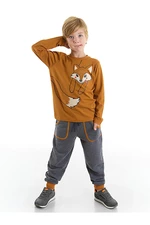 Denokids Coffee Fox Boys T-shirt Pants Set