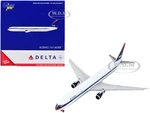 Boeing 767-400ER Commercial Aircraft "Delta Airlines - Interim Livery" White with Blue Stripes 1/400 Diecast Model Airplane by GeminiJets