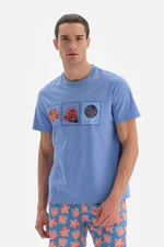 Dagi Blue Printed O-Neck T-Shirt