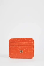 DEFACTO Women's Faux Leather Croco Card Holder