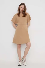 Šaty Tommy Hilfiger béžová farba, mini, áčkový strih, WW0WW41271