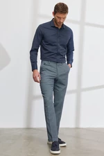 ALTINYILDIZ CLASSICS Men's Navy Blue Slim Fit Slim Fit Eyelet Pattern Elastic Waist Flexible Trousers