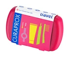 Curaprox Travel set cestovní sada tmavě růžová