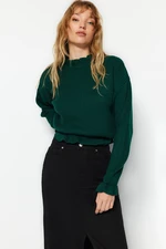 Trendyol Emerald Green Crop Sweter z dzianiny