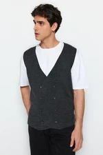 Trendyol Anthracite Men's Slim Fit Double Breasted Buttoned Waistcoat