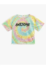Koton Oversized T-Shirt Tie-tie-patterned Print Short Sleeves Round Neck.