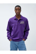 Koton Shirt Collar Sweatshirt Raised