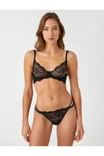 Koton Lace Brassiere Underwired Unpadded, Capless With Metal Accessories.