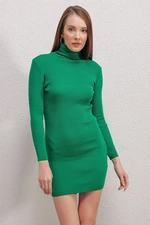 Bigdart 15797 Turtleneck Knitwear Dress - Green