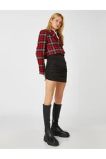 Koton Draped Silvery Mini Skirt