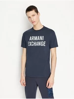Tmavě modré pánské tričko Armani Exchange - Pánské