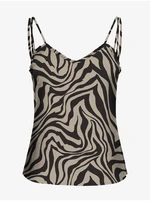 Black and Beige Women's Patterned Top ONLY Nova - Women