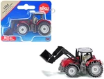 Massey Ferguson Tractor with Front Loader Red with Silver Top Diecast Model by Siku