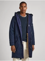 Dark blue men's winter parka Pepe Jeans Bowie