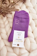 Women's Plain Socks with Purple