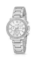 Polo Air Single Row Stone Sport Case Women's Wristwatch Silver Color