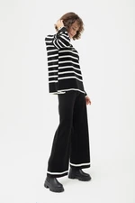 Lafaba Women's Black Striped Knitwear Suit