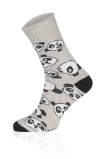 Long socks PANDA - light melange/dark melange
